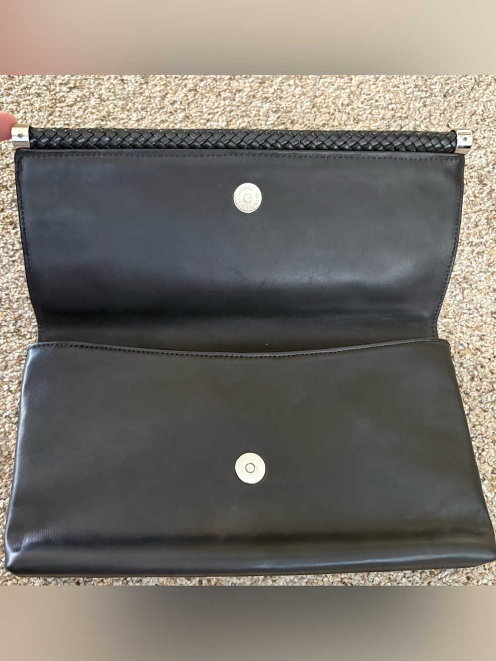 Michael Kors Black Braided Accent Leather Clutch - Picture 4 of 8